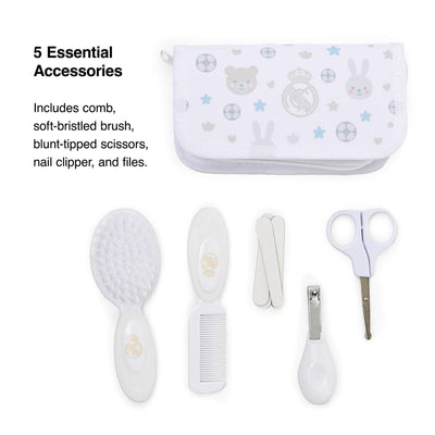 Real Madrid Baby Care Kit - 5-Piece Newborn Grooming Set
